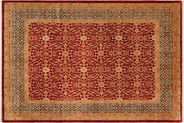 handmade Transitional Kafkaz Chobi Ziegler Rust Blue Hand Knotted RECTANGLE 100% WOOL area rug 8 x 10